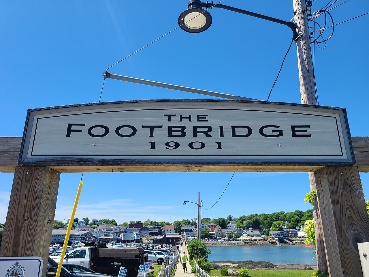 The footbridge across Boothbay Harbor, Maine