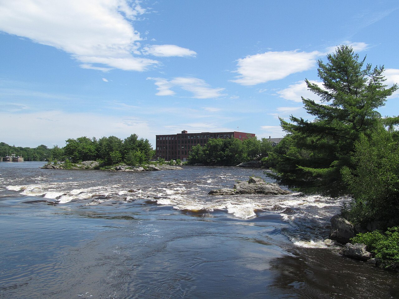 The Androscoggin River Swinging Bridge at Brunswick, Maine